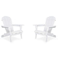 White Oversized Folding Adirondack Chair Set of 2 B248199