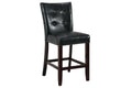 Set of 2 Black Faux Leather Tufted Counter Height Dining Chairs K79415