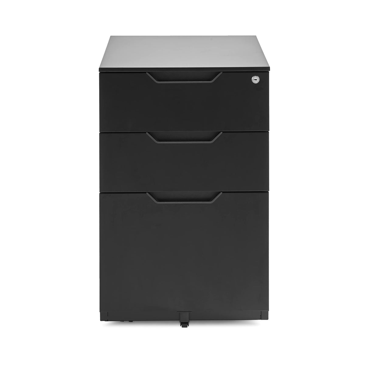 3-Drawer Black Mobile File Cabinet with Lock P9840