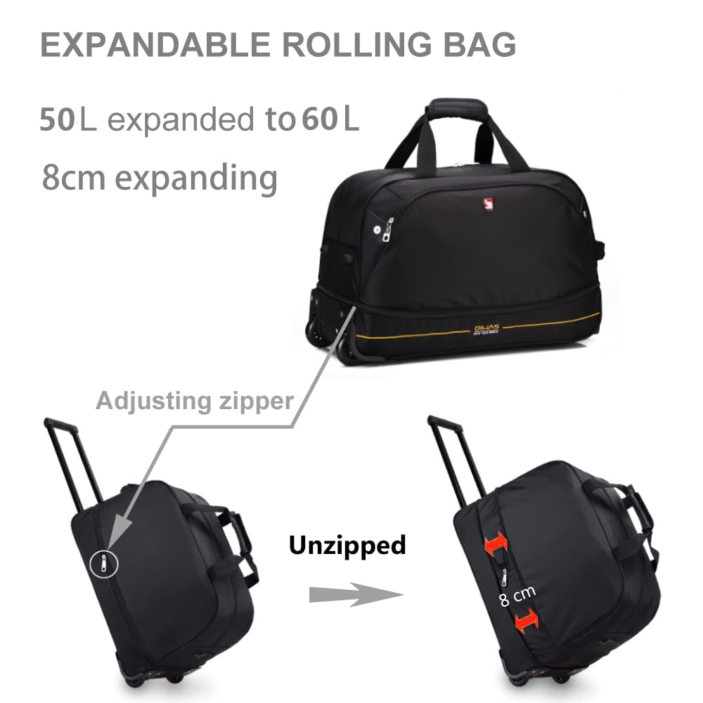 Rolling Duffle Bag with Wheels, 22 inch Carry On Bag M92560