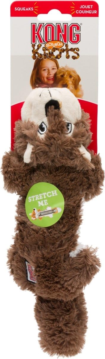 2 Pack Stuffing-Free Plush Dog Toy with Knotted Ropes & Squeaker A3110