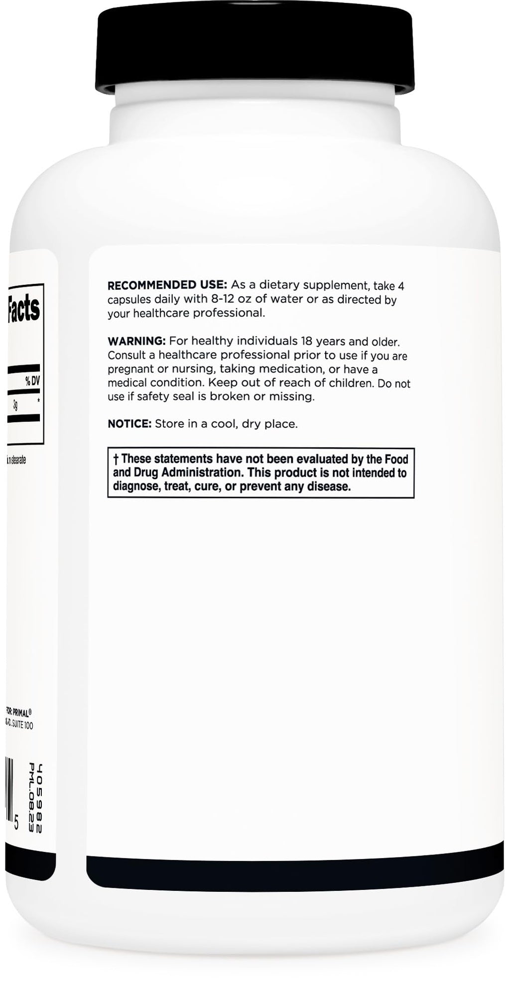 Creatine Monohydrate Capsules 3,000mg 180 Capsules Gluten-Free J7634