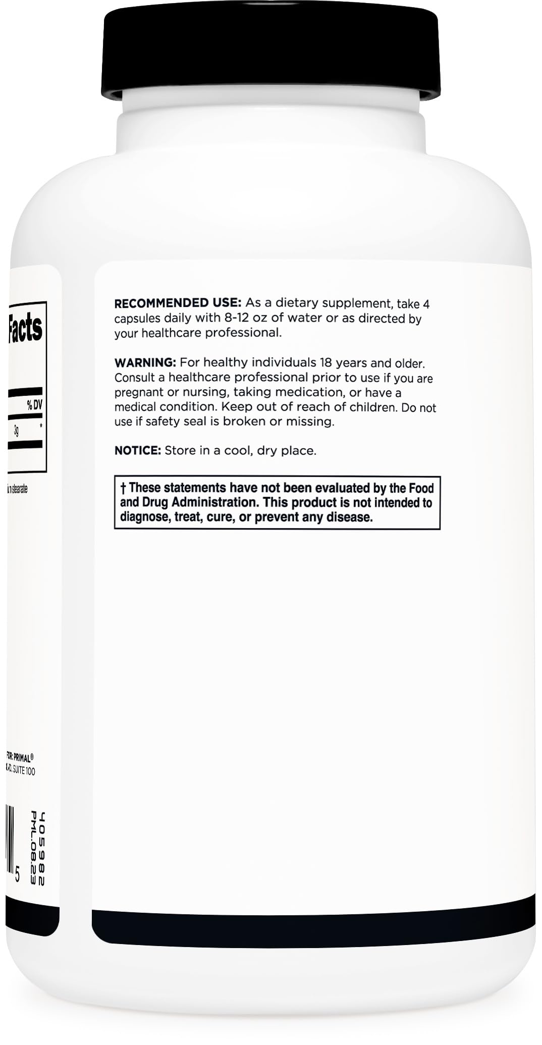 Creatine Monohydrate Capsules 3,000mg 180 Capsules Gluten-Free J7634