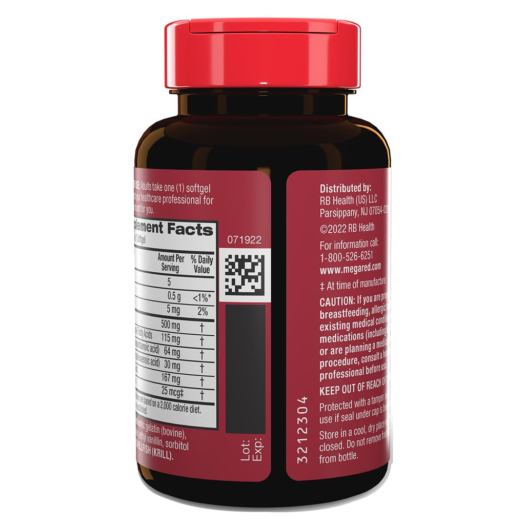 500mg Omega-3 Krill Oil Softgels 80 Count 2 Pack E569844