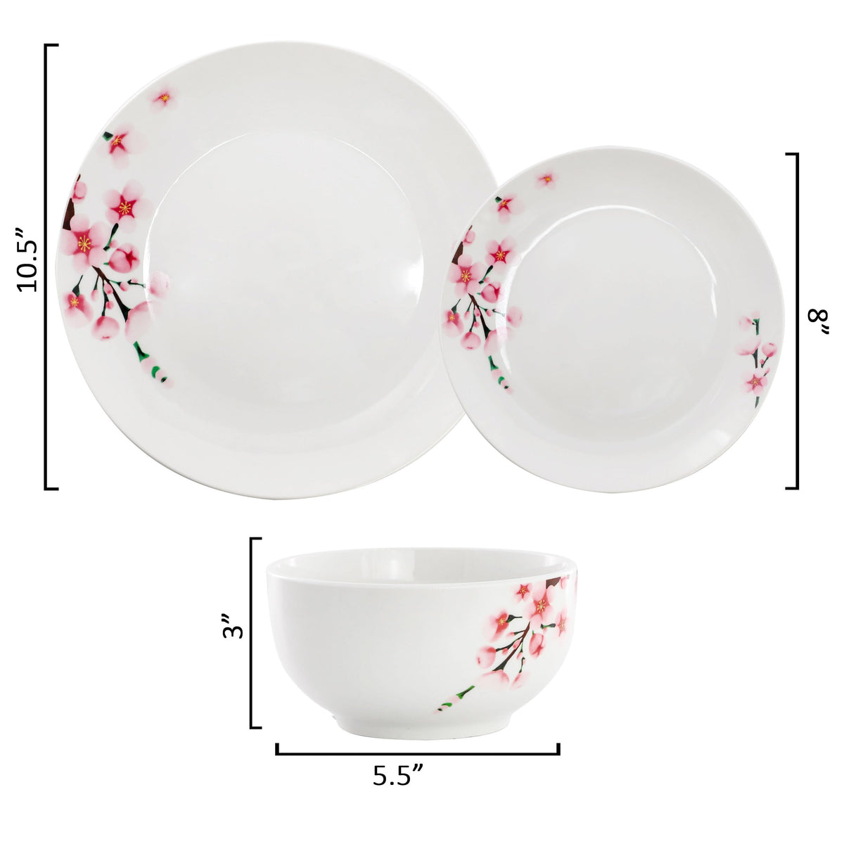 12 Piece Porcelain Dinnerware Set, Service for 4 X31831