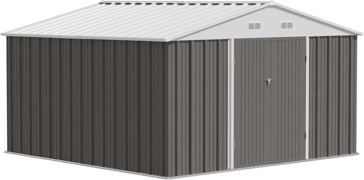 10x10 FT Grey Outdoor Storage Shed P750
