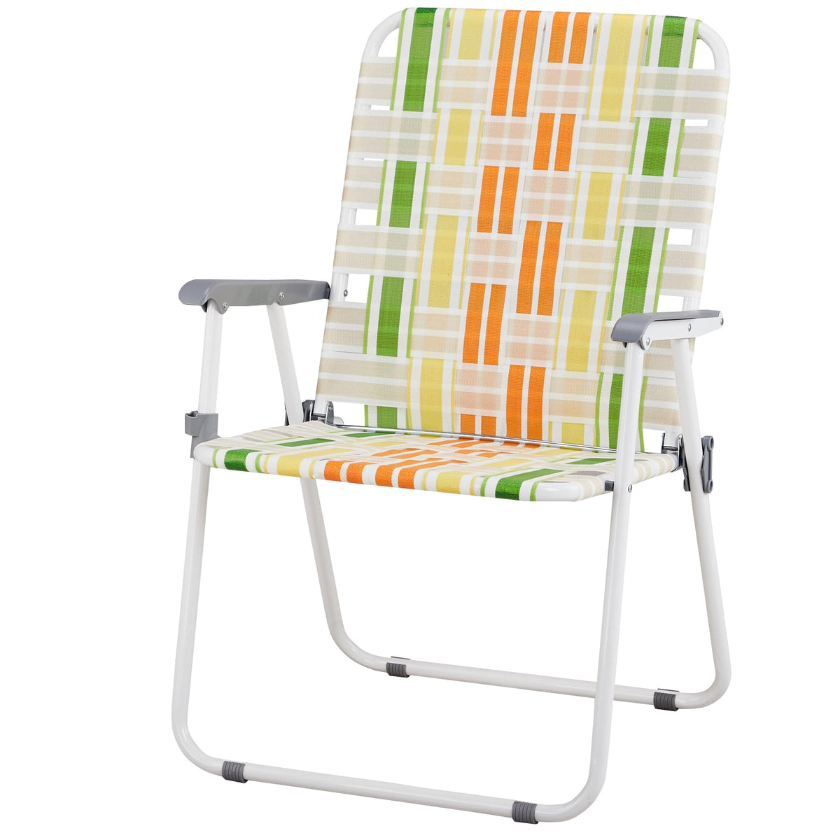 Set of 2 Yellow & Green Folding Patio Chairs D581