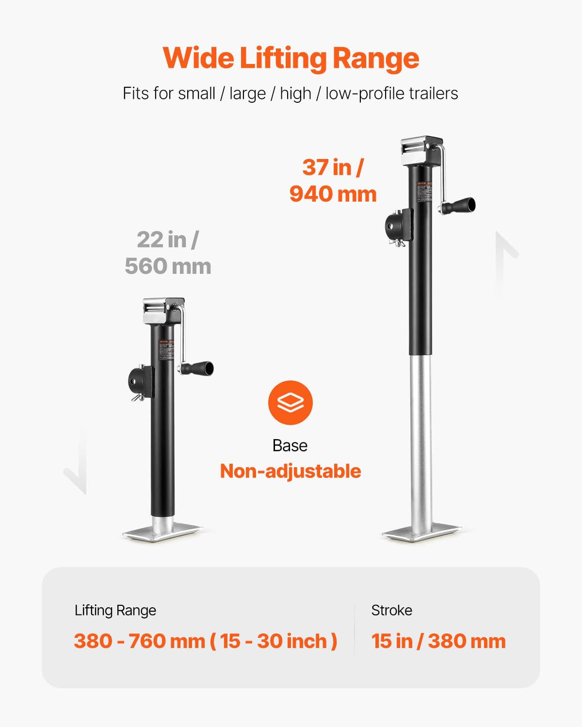 5000 lbs Weld-on Pipe-Mount Swivel Trailer Jack P60672