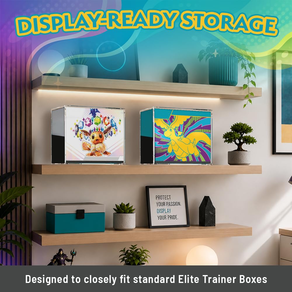 Ultra Clear Acrylic Magnetic Lid Card Storage Display Case H4723