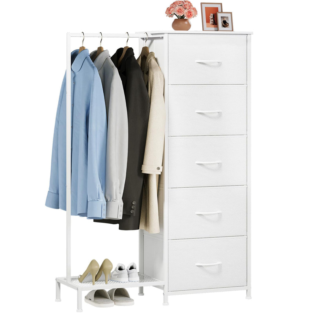 Dresser with Hanging Rack, 5 Drawers F4301