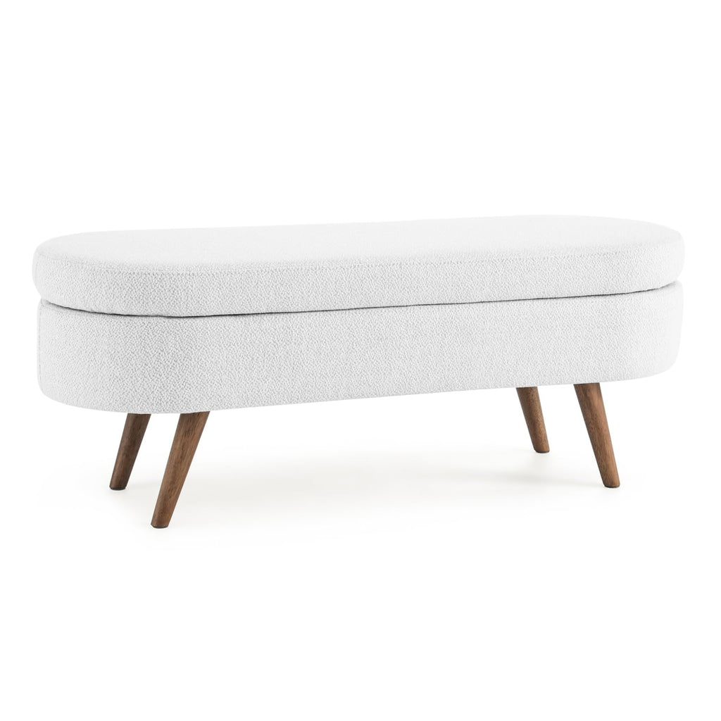 Oval Storage Bench with Rubber Wood Legs G433