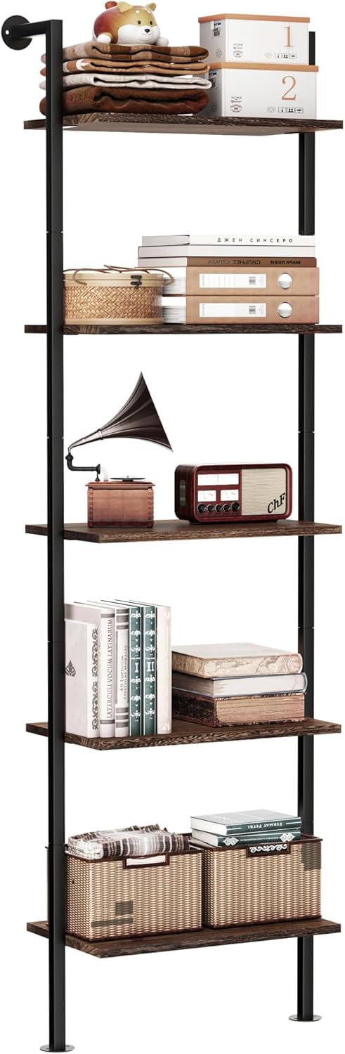 5-Tier Solid Wood Ladder Bookshelf G8277