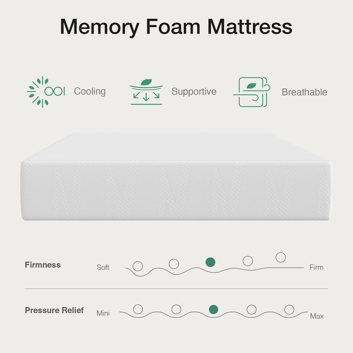 10 Inch Gel Memory Foam Full Mattress O8607