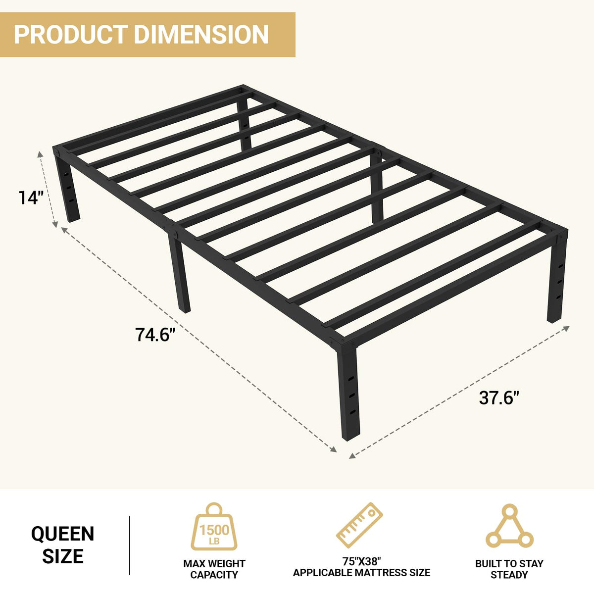 Twin Metal Bed Frame W55113