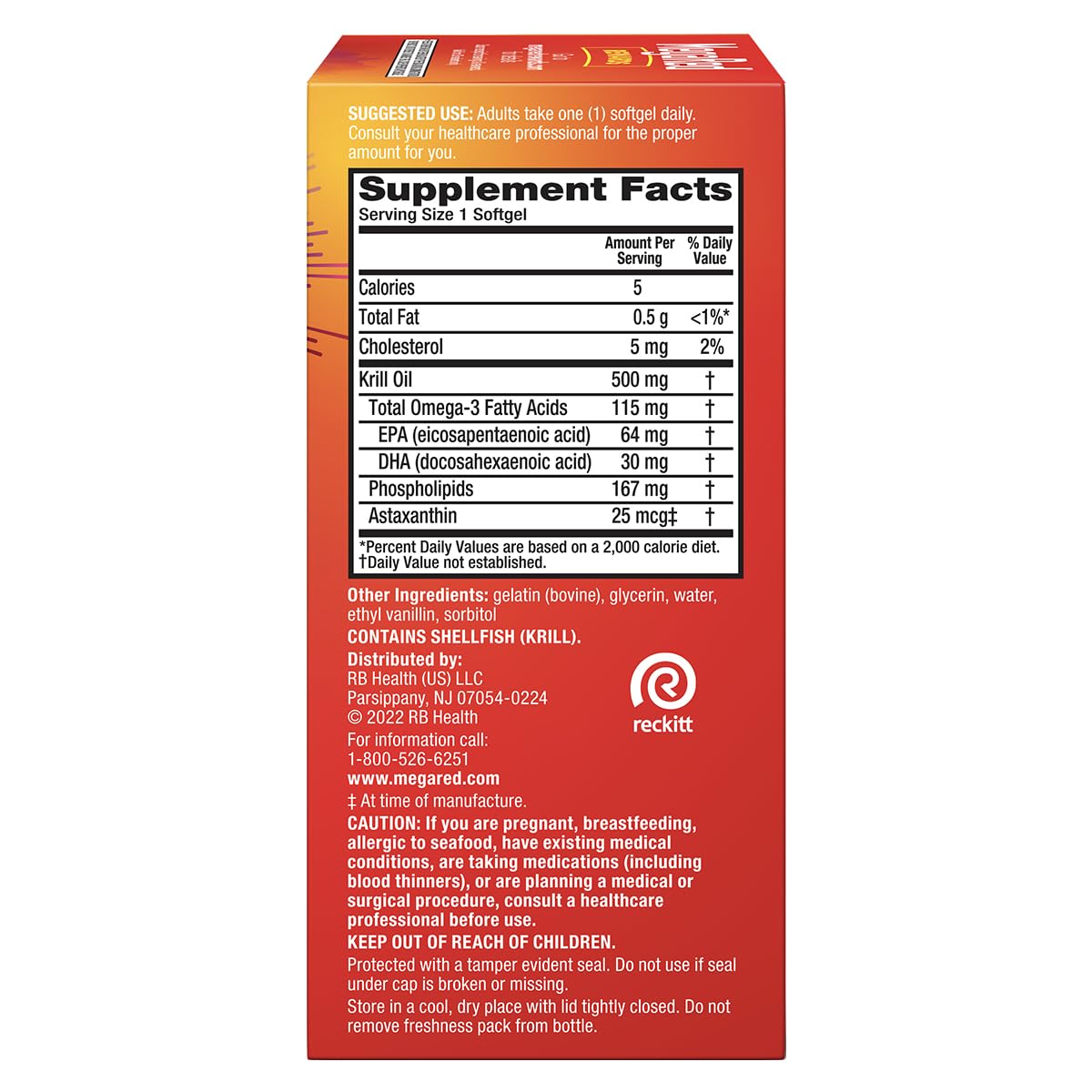 500mg Omega-3 Krill Oil Softgels 80 Count 2 Pack E569844