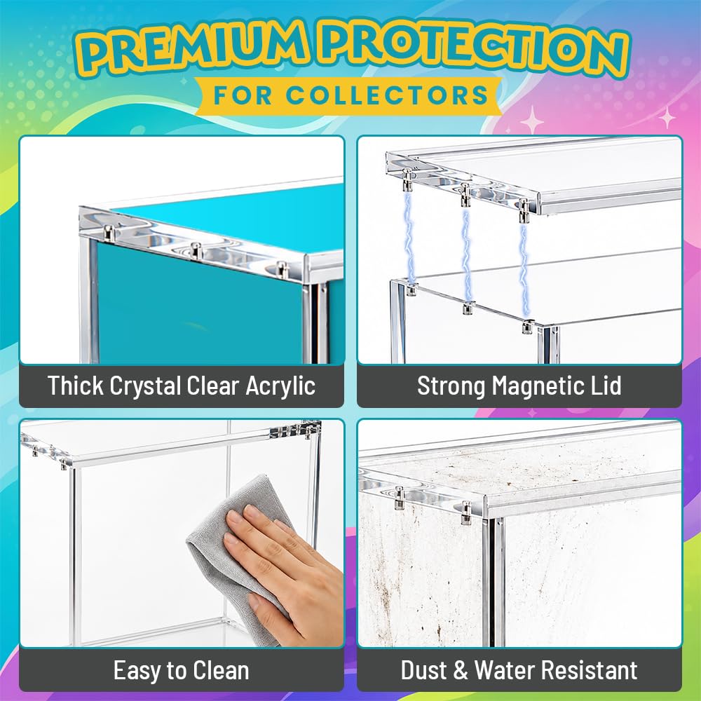 Ultra Clear Acrylic Magnetic Lid Card Storage Display Case H4723