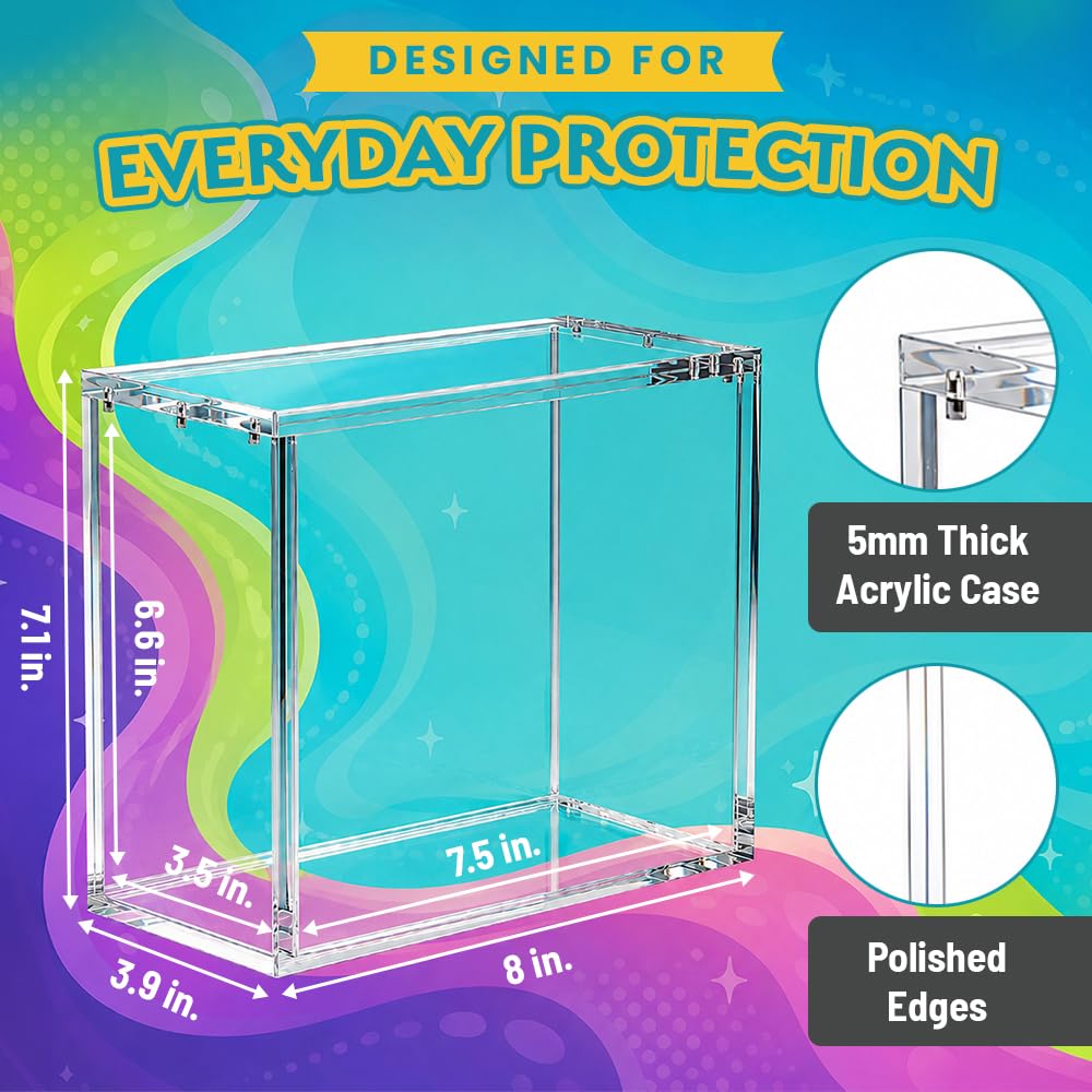 Ultra Clear Acrylic Magnetic Lid Card Storage Display Case H4723