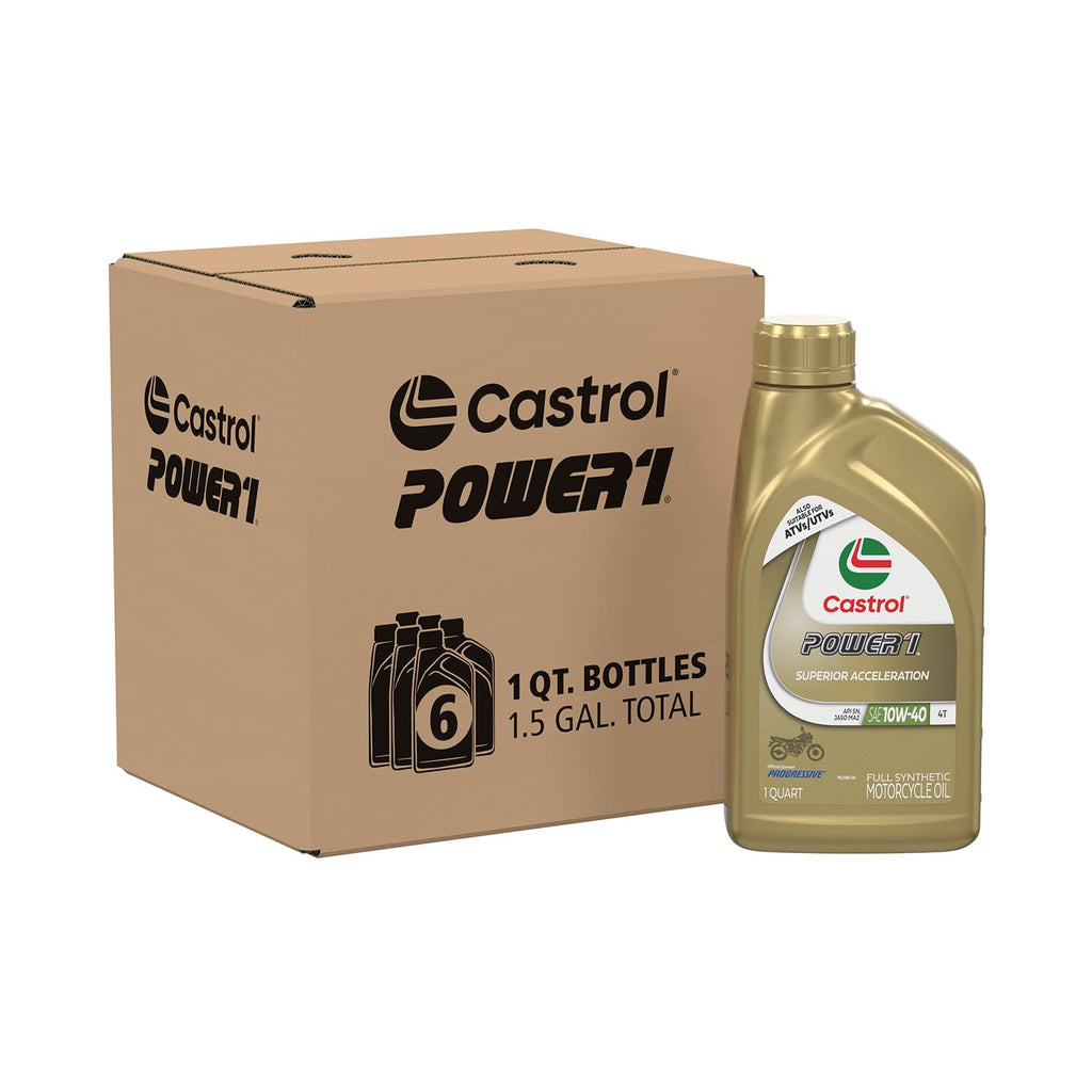 10W-40 Full Synthetic Motorcycle Oil, 1 Quart, Pack of 6 T876081