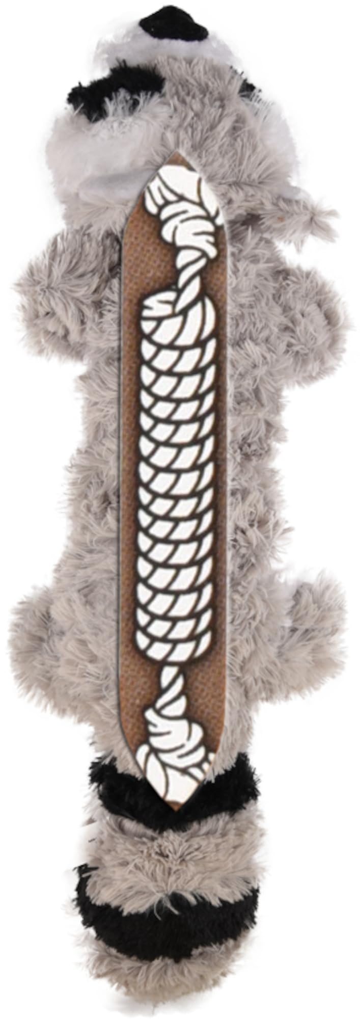 2 Pack Stuffing-Free Plush Dog Toy with Knotted Ropes & Squeaker A3110