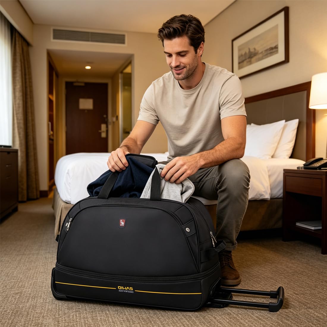 Rolling Duffle Bag with Wheels, 22 inch Carry On Bag M92560
