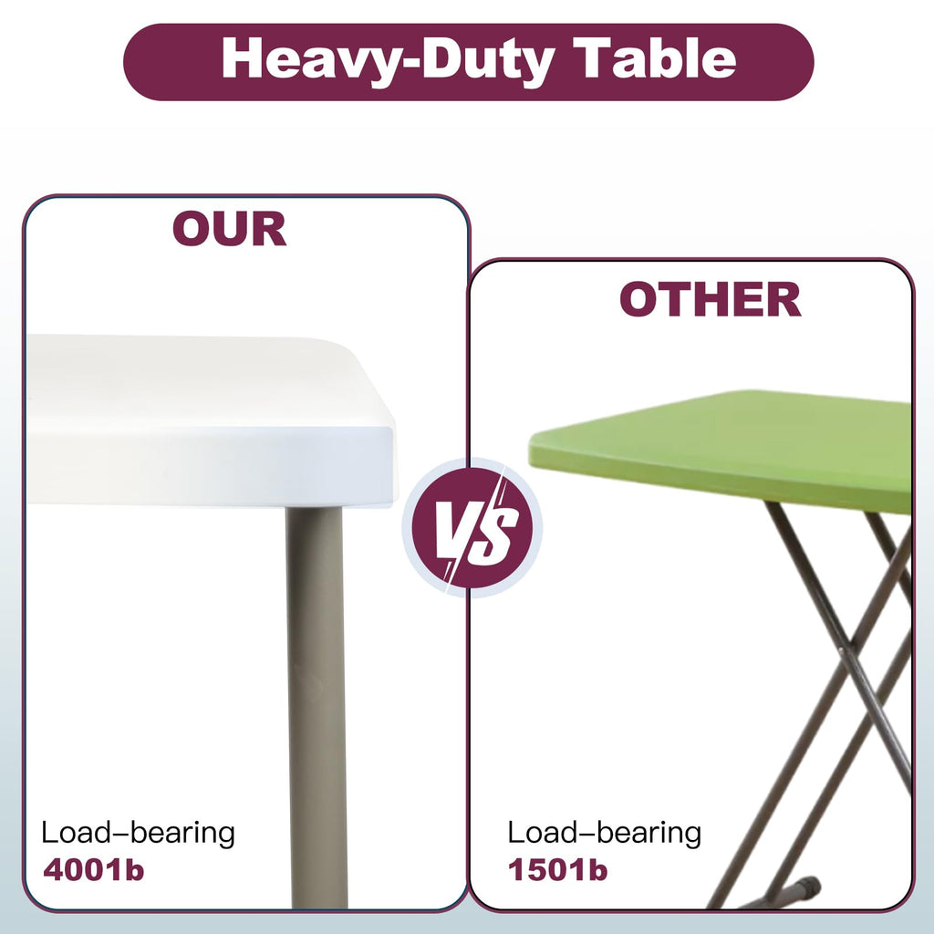 6FT White Folding Plastic Utility Table with Carrying Handle N60067