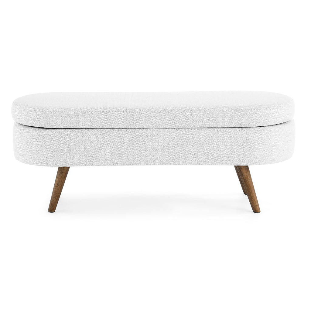 Oval Storage Bench with Rubber Wood Legs G433