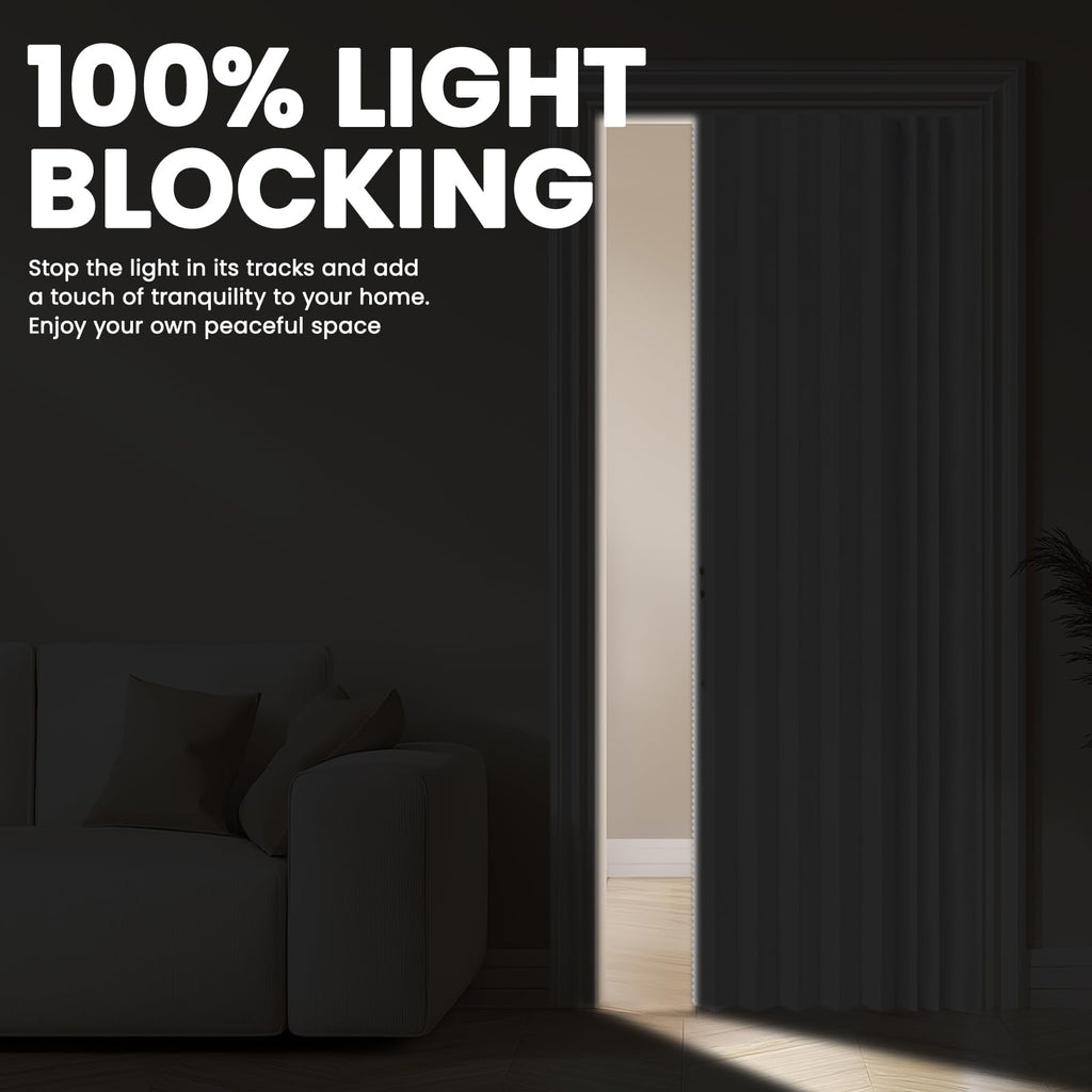 Blackout Magnetic Door Curtain 72W x 79 L White D262551