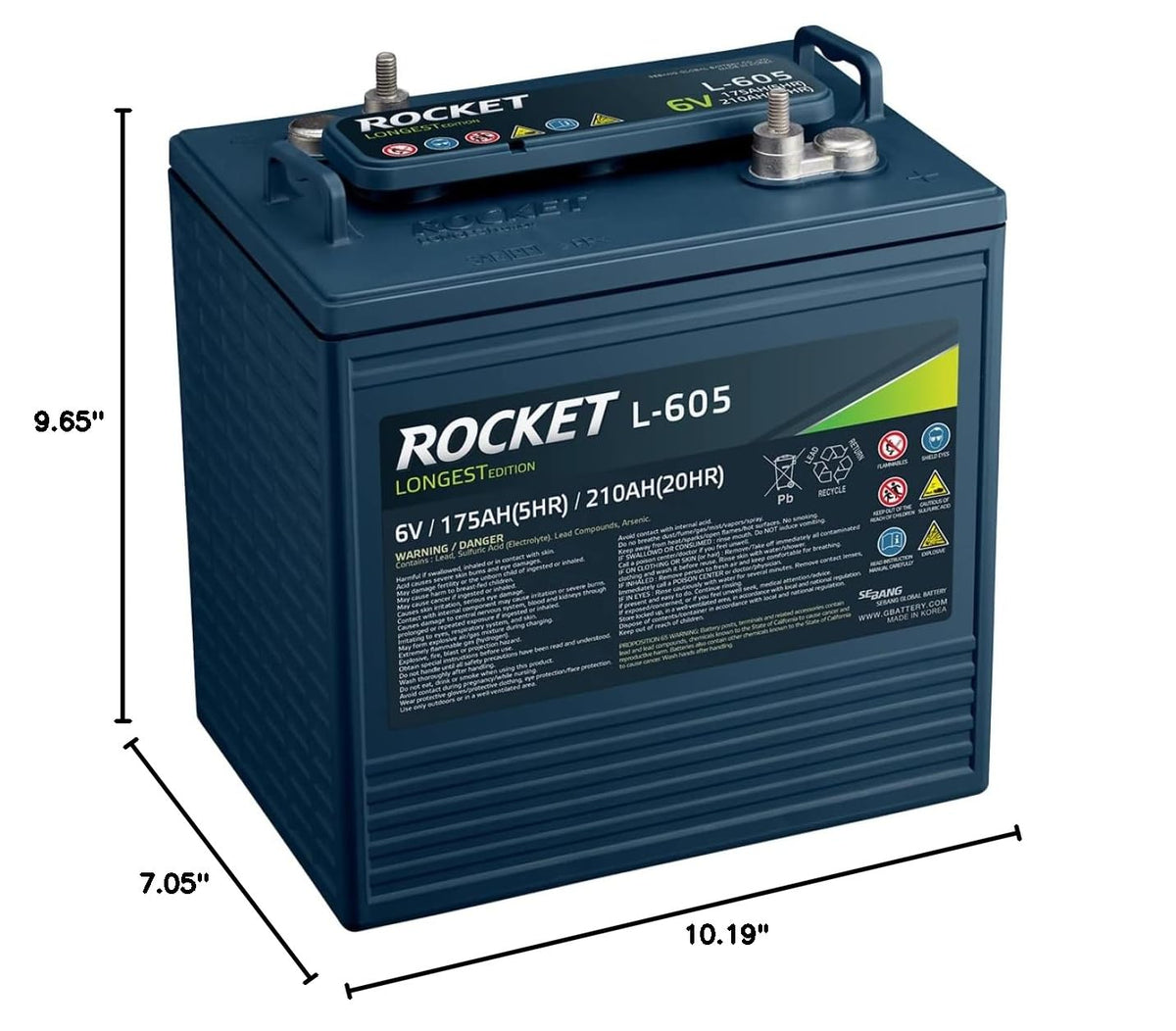6V 210Ah Golf Cart Battery Set of 4 B7864