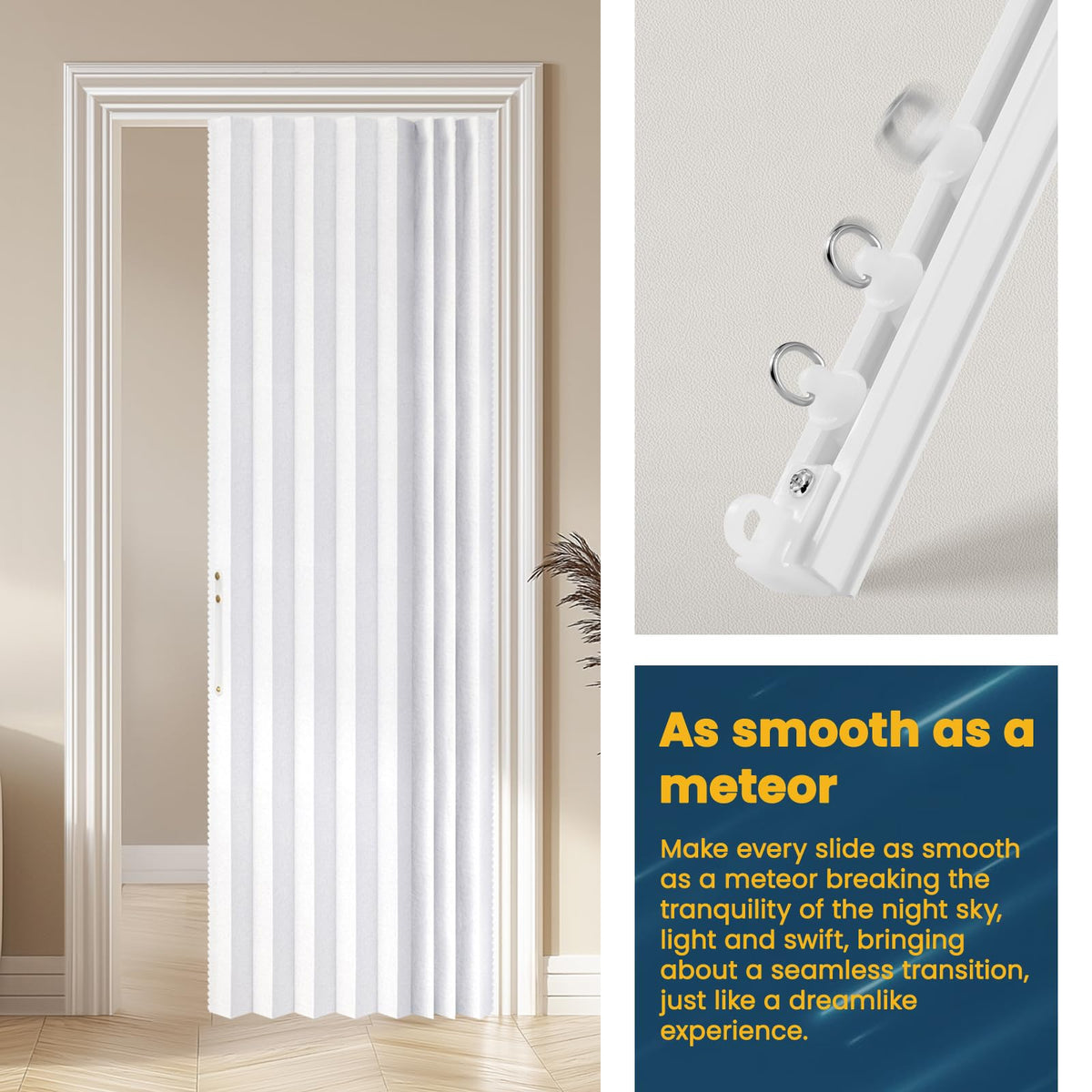Blackout Magnetic Door Curtain 72W x 79 L White D262551