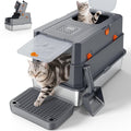 Stainless Steel Enclosed Cat Litter Box with Lid L416