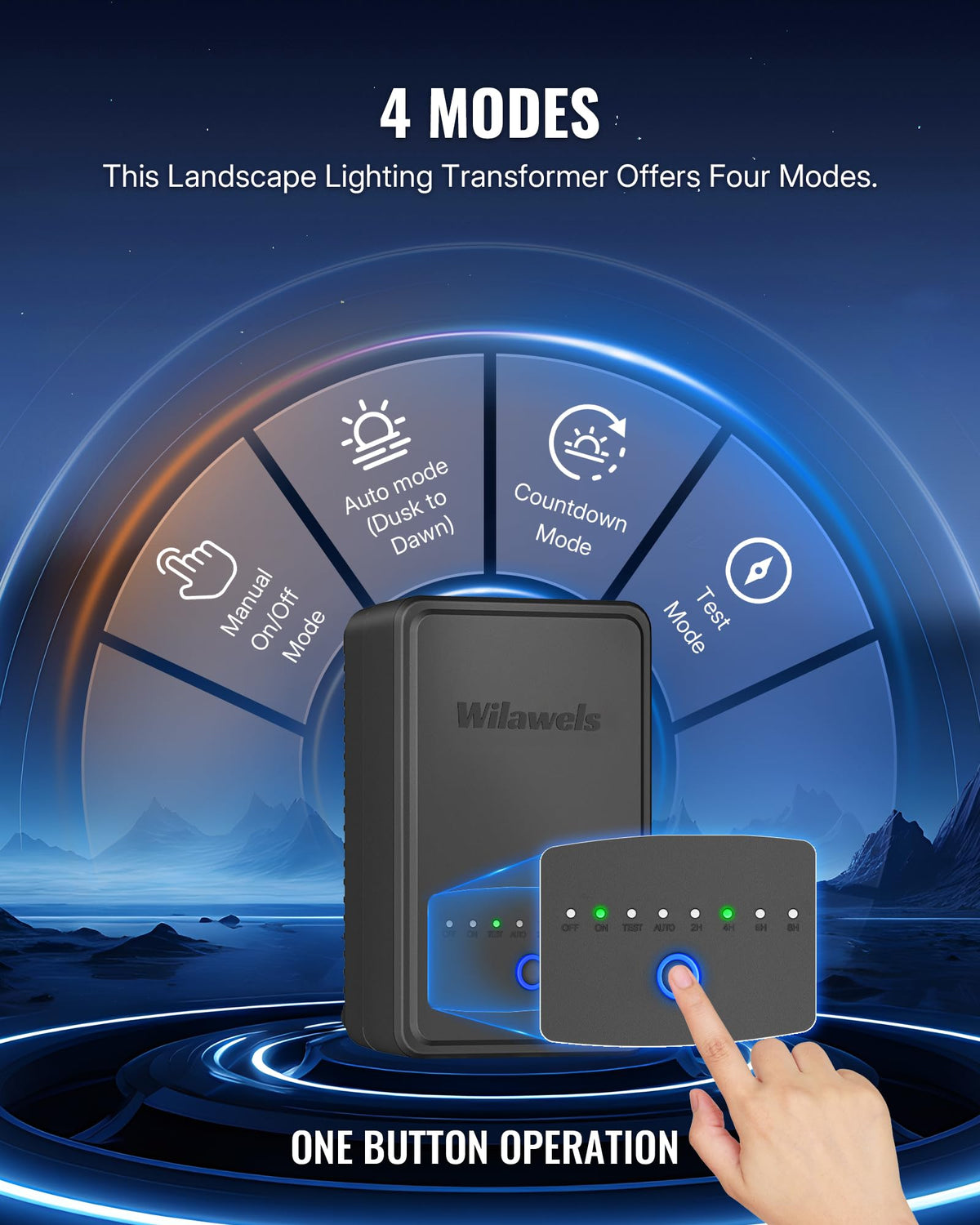 150W Low Voltage Landscape Transformer with Timer and Photocell Sensor T2553