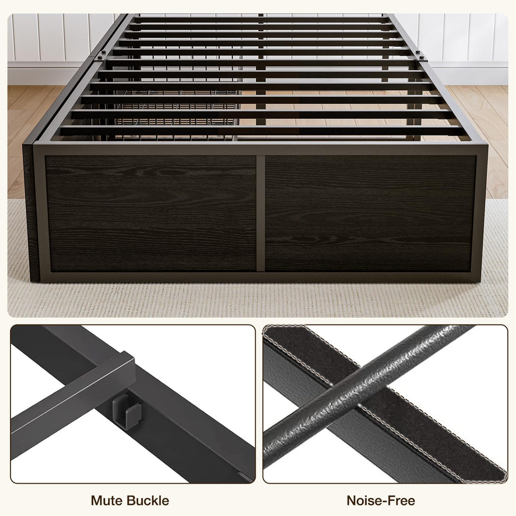 Twin Metal Platform Bed Frame with 2 XL Storage Drawers G831