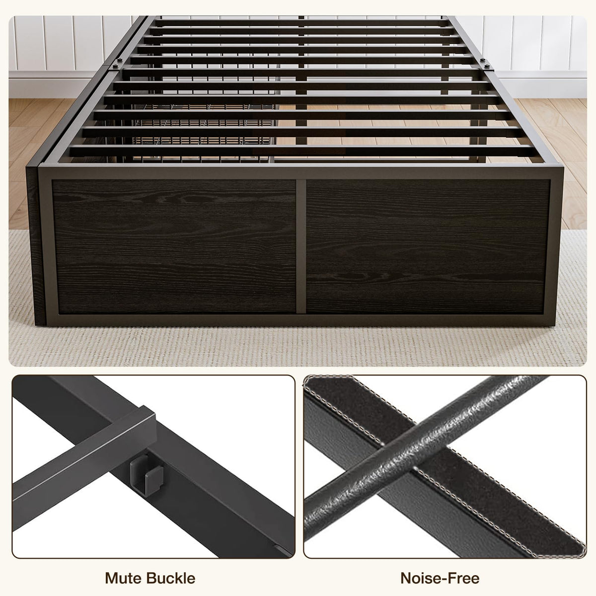 Twin Metal Platform Bed Frame with 2 XL Storage Drawers G831