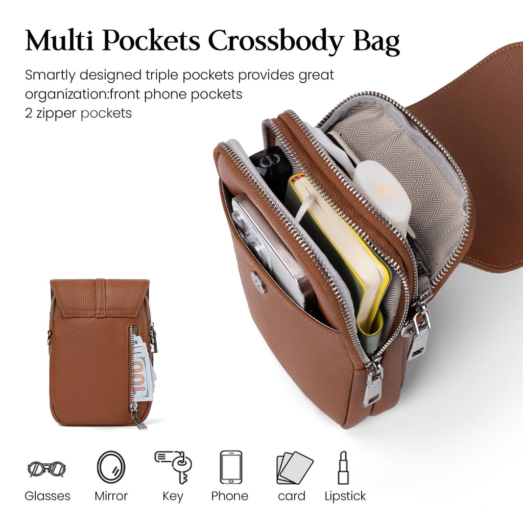 Small Genuine Leather Crossbody Bag R419