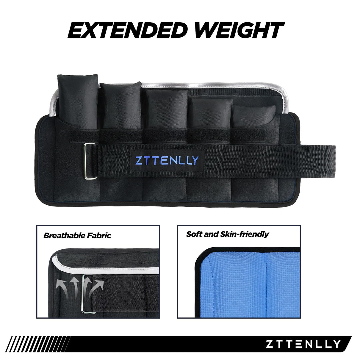 Adjustable Ankle Weights Pair with Carry Bag O661662