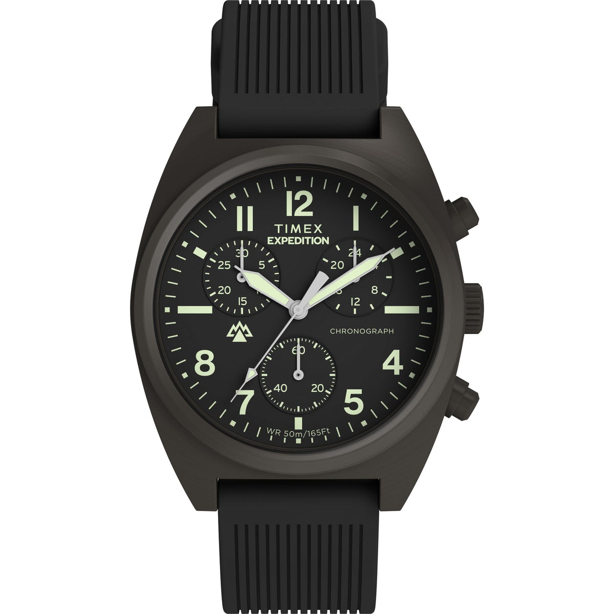 Men's Chronograph 41mm Watch Black Dial Gunmetal Case H698