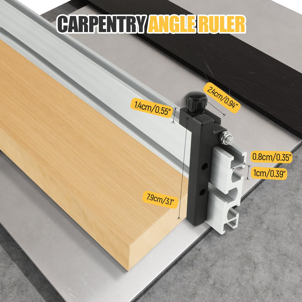 Table Saw Miter Gauge System with Miter Fence, 120° Angle Stops Adjustable, 250mm O765
