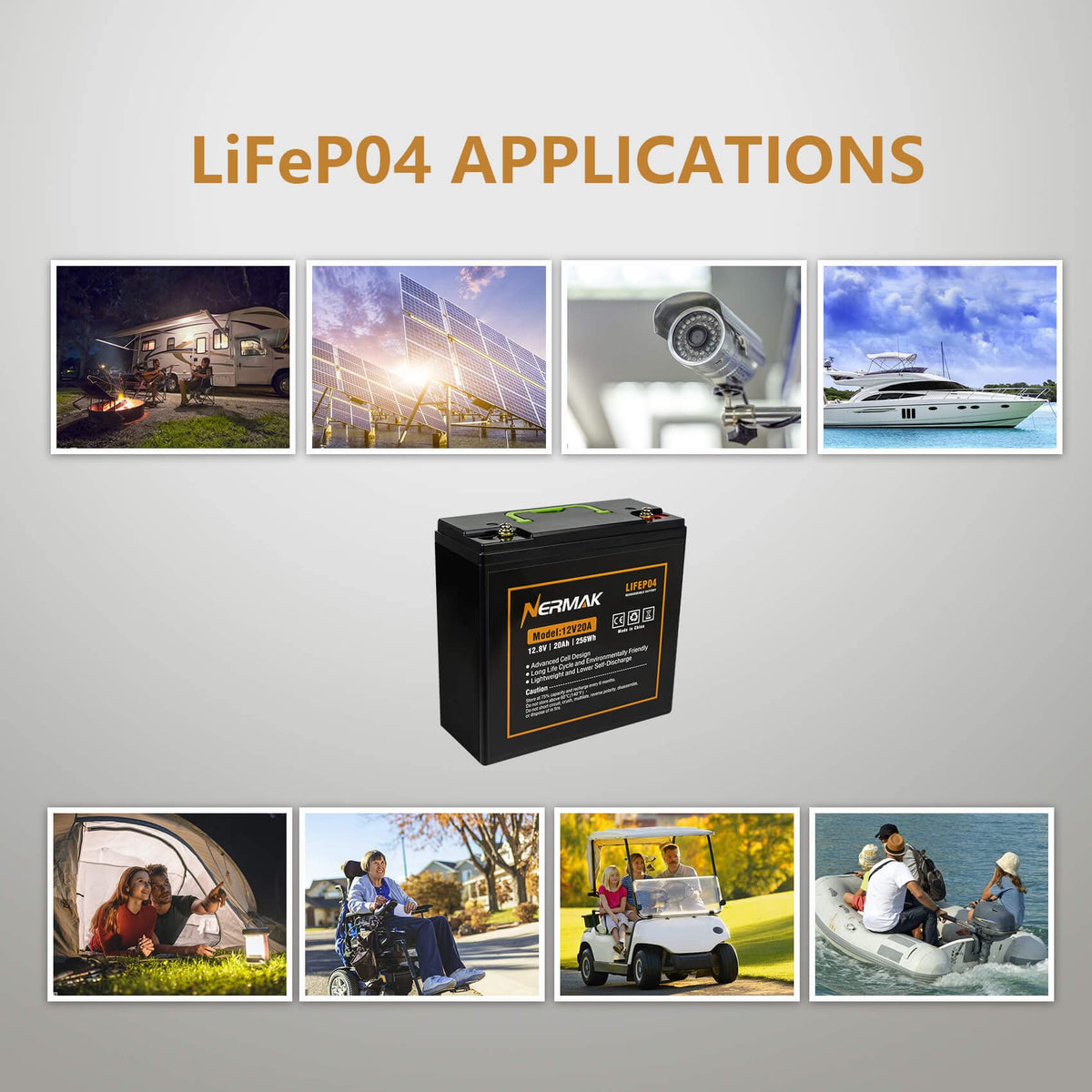12V 20Ah Lithium LiFePO4 Deep Cycle Battery U311