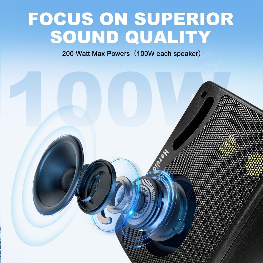 3.5" 200W Outdoor Bluetooth Speakers, IP44 Waterproof, Black, 2-Pack F27836