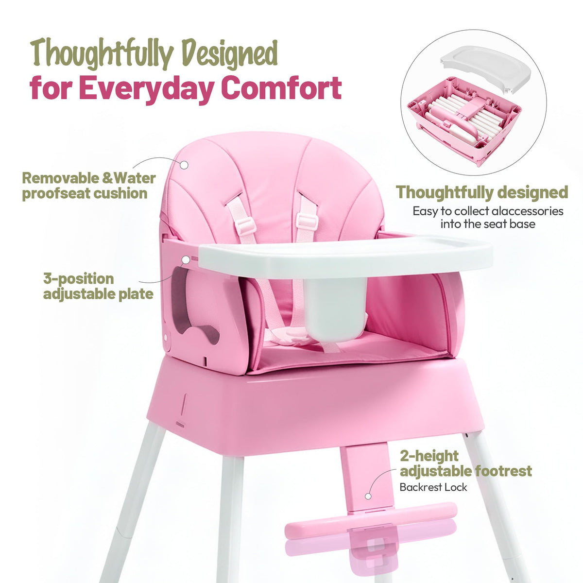 5 in 1 Foldable Baby High Chair X41227