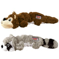 2 Pack Stuffing-Free Plush Dog Toy with Knotted Ropes & Squeaker A3110