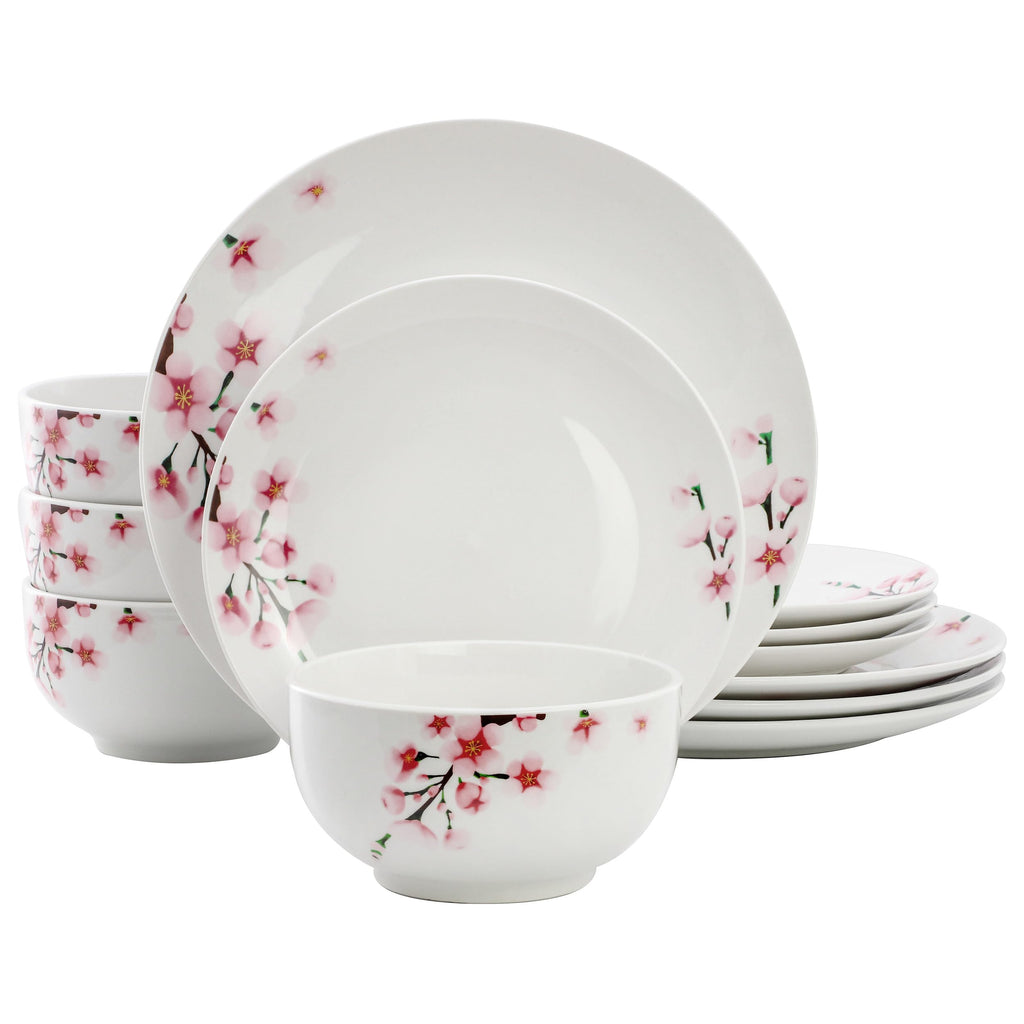 12 Piece Porcelain Dinnerware Set, Service for 4 X31831