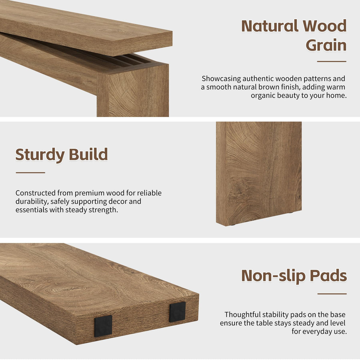 Console Tables 63-Inch Natural Brown J1965