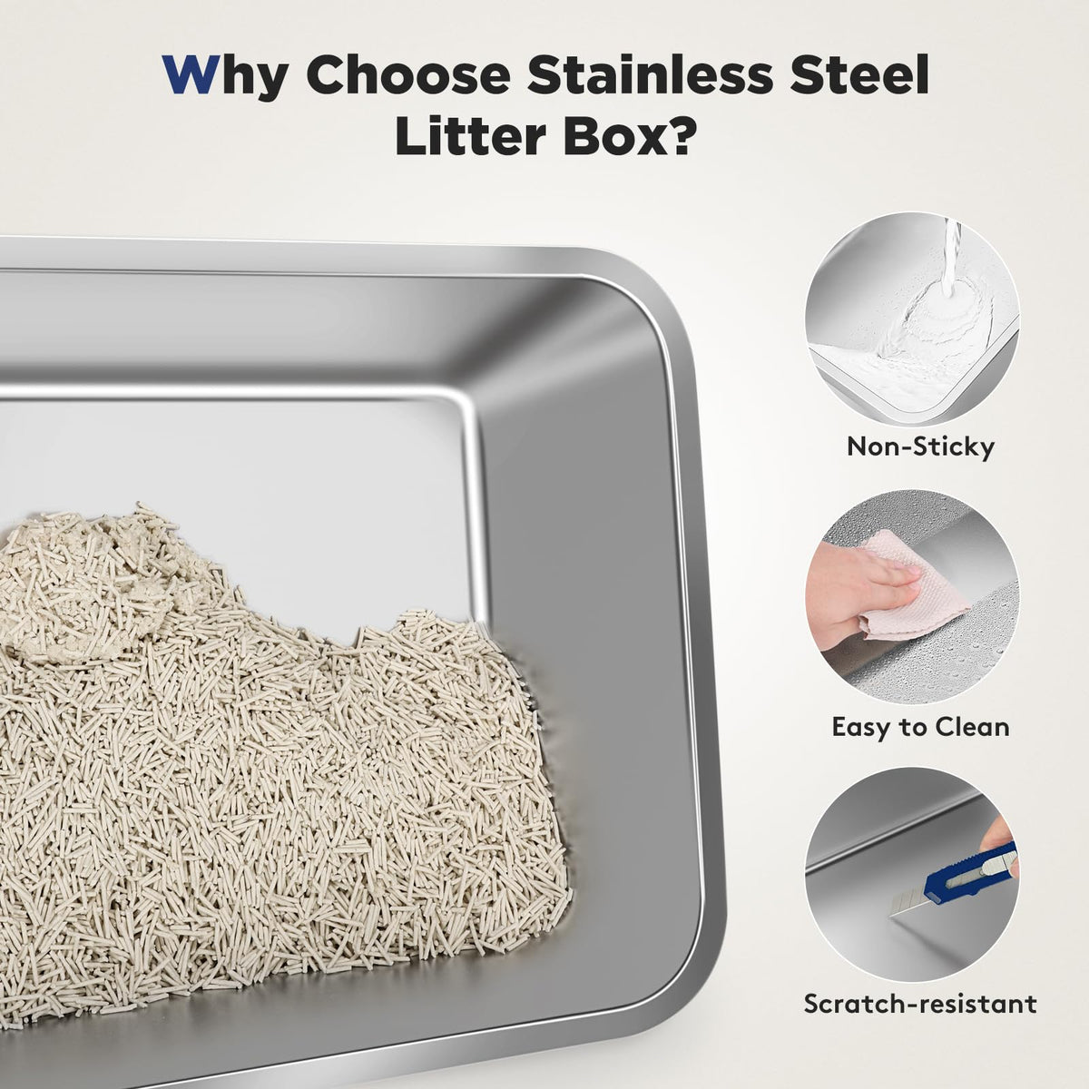 Stainless Steel Enclosed Cat Litter Box with Lid L416