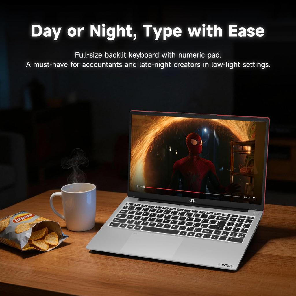 15.6" FHD Laptop, Intel 4 Cores, 8GB RAM, 256GB SSD T11443