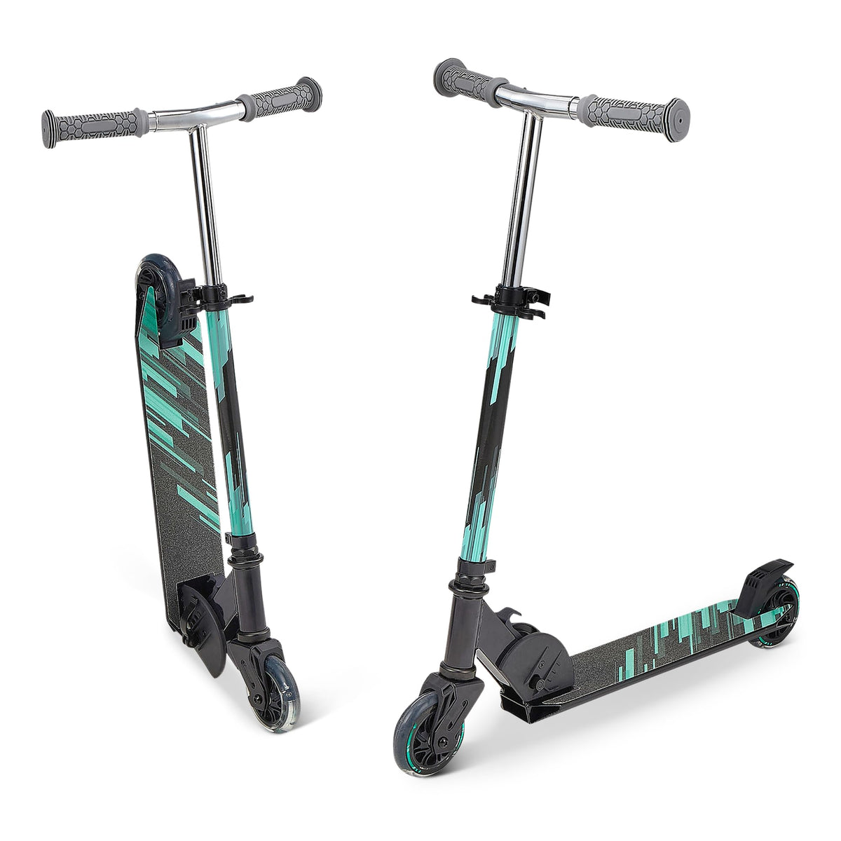 Foldable Light Up Wheels Adjustable Handlebar Aluminum Kids Kick Scooter G9629