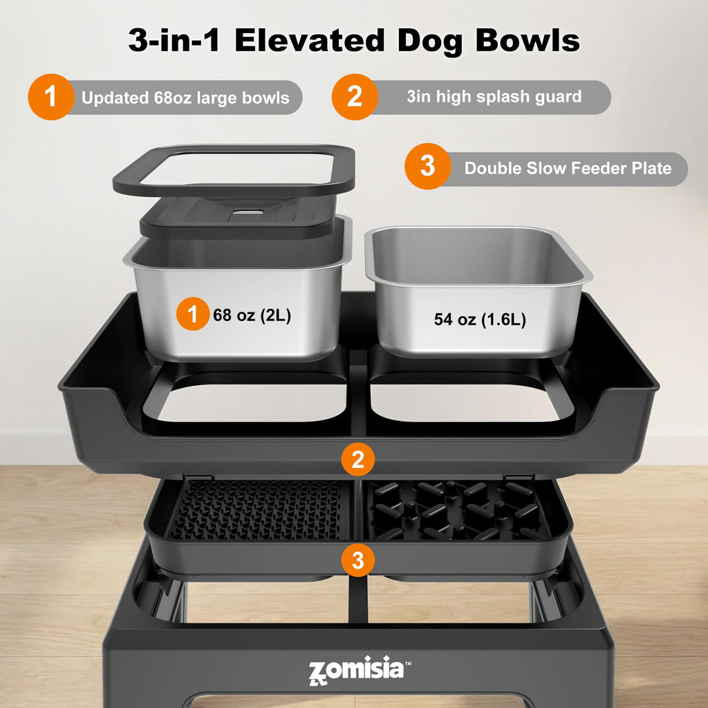 Elevated Dog Bowls with No Spill Water Bowl W835560