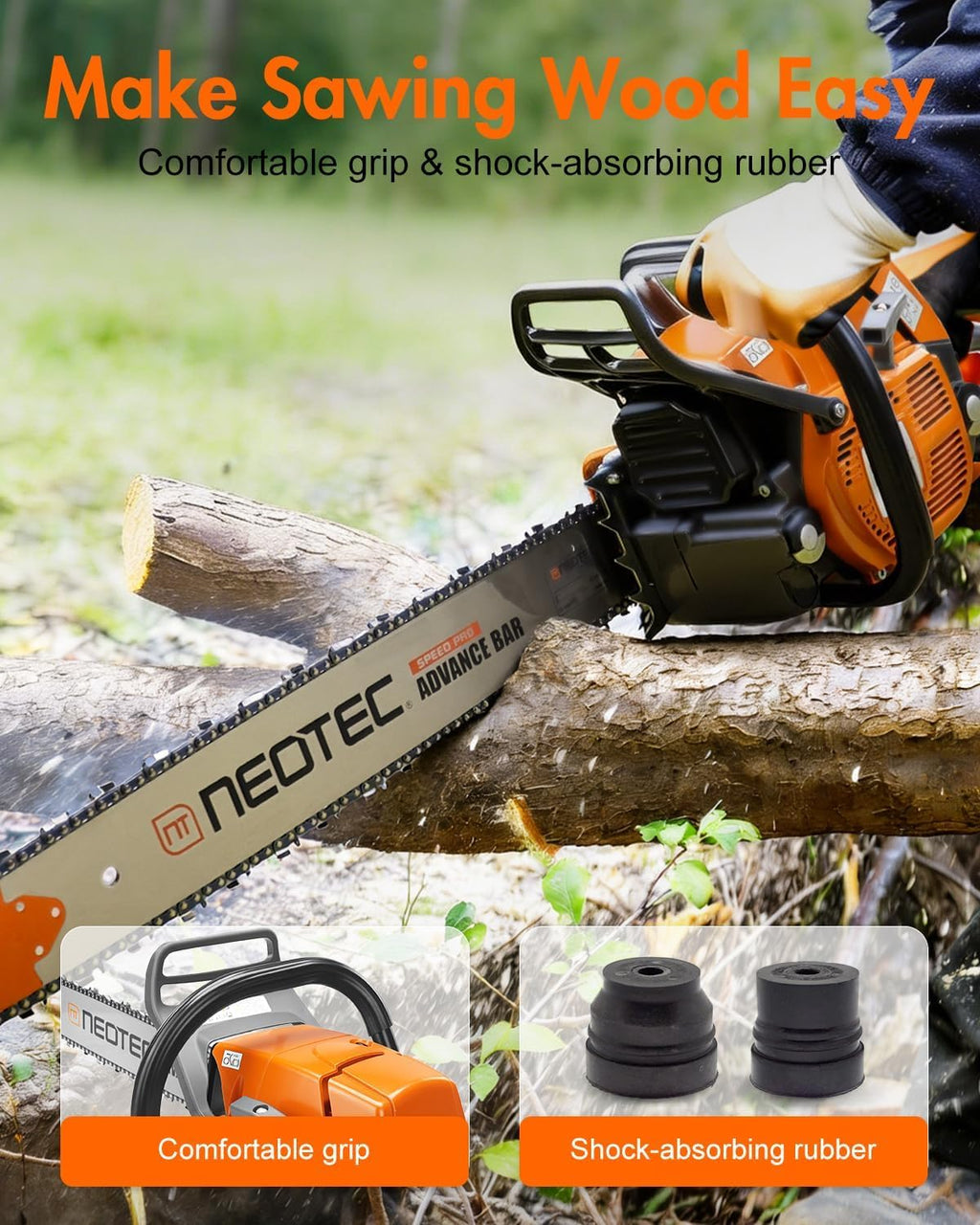 72cc Gas Powered Chainsaw with 24 inch Bar Chain P465