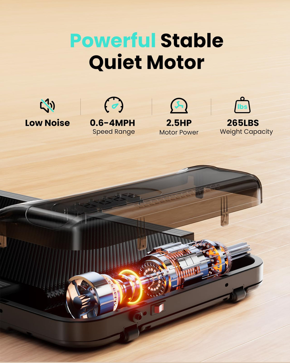 2.5HP Under Desk Treadmill with Incline O198252