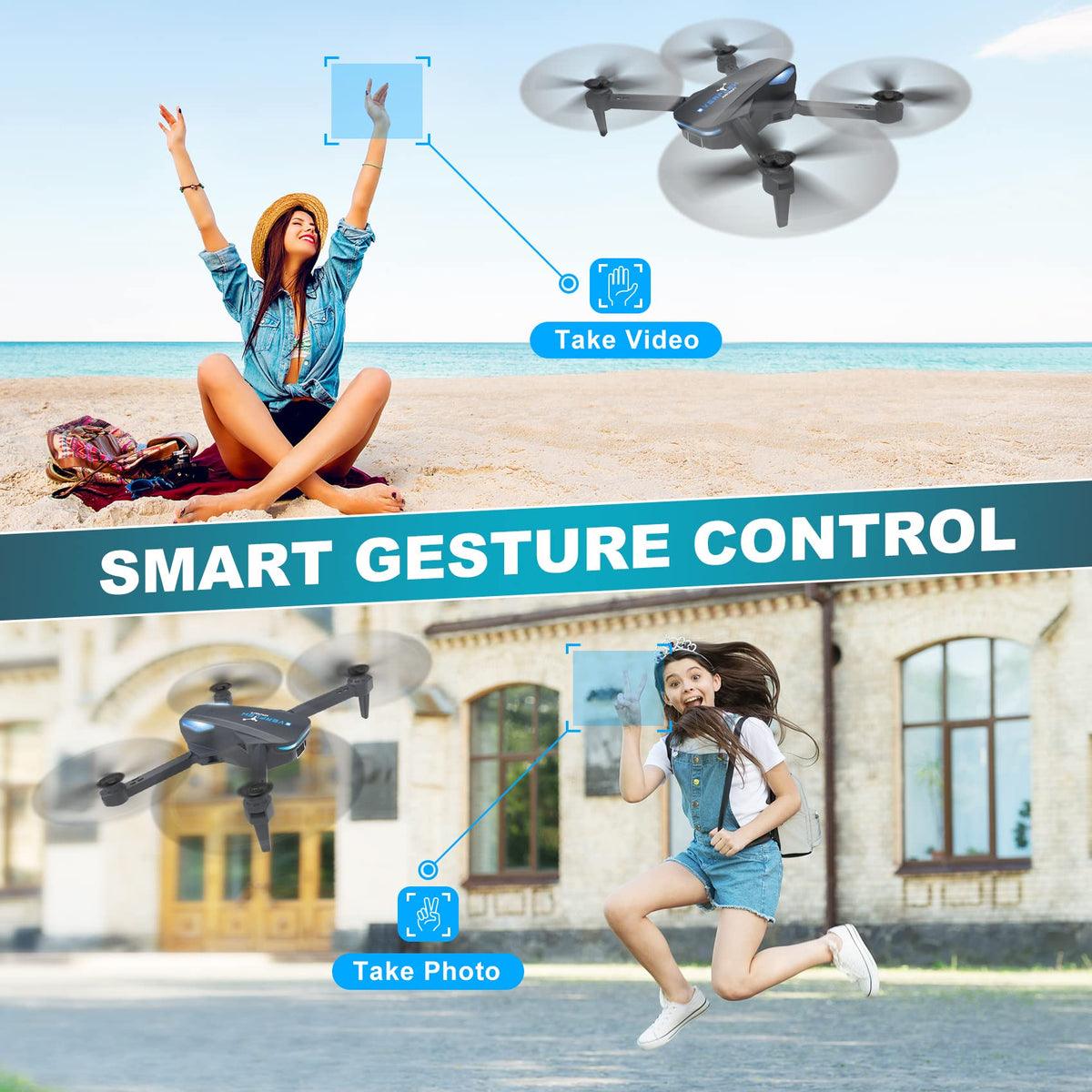 Foldable 1080P Camera Drone with 2 Batteries T3617